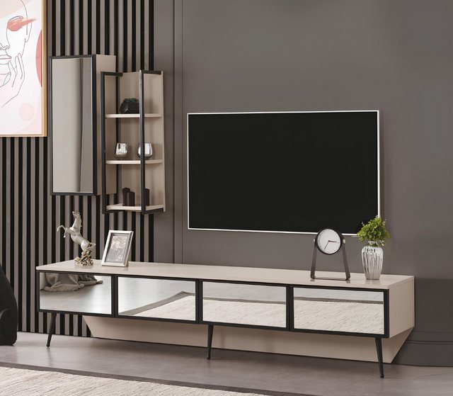 Xlmoebel TV-Schrank Neues Wohnzimmer-Set mit luxuriösem TV-Möbel und 2 Wand günstig online kaufen