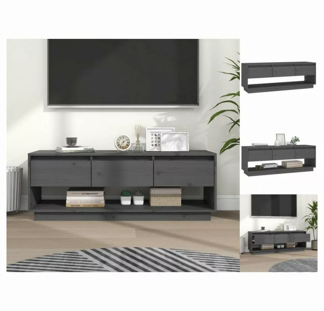 vidaXL TV-Schrank TV-Schrank Grau 110,5x34x40 cm Massivholz Kiefer Lowboard günstig online kaufen