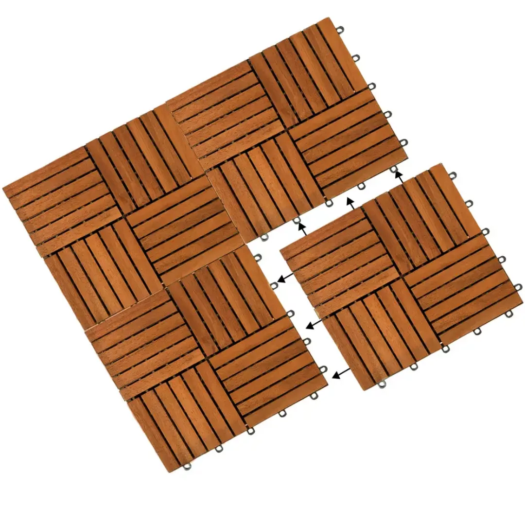 Holzfliese Akazie Quattro Mosaik 66er-Set 30x30cm günstig online kaufen