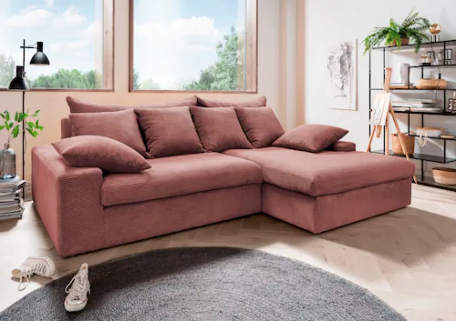 INOSIGN Ecksofa "Avellino L-Form", Polsterecke im trendigen Cord, versch. F günstig online kaufen