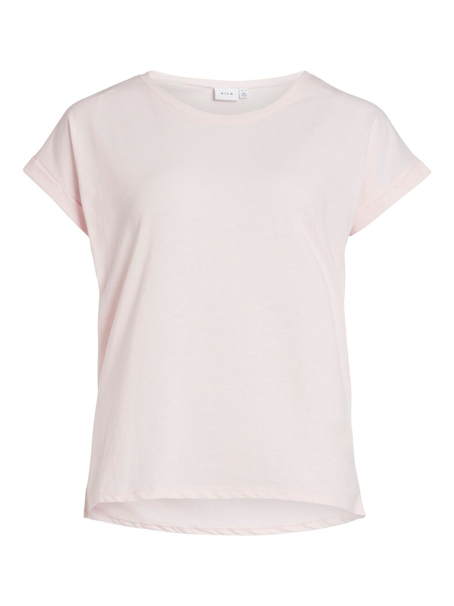 VILA Rundhalsausschnitt Basic T-shirt Damen Pink günstig online kaufen