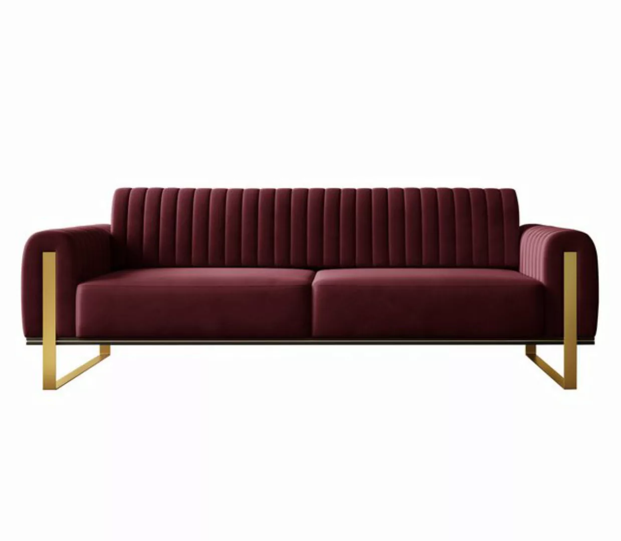 Furnix Sofa 3-er Polstersofa Fagiole III edle Couch mit goldenen Metallbein günstig online kaufen