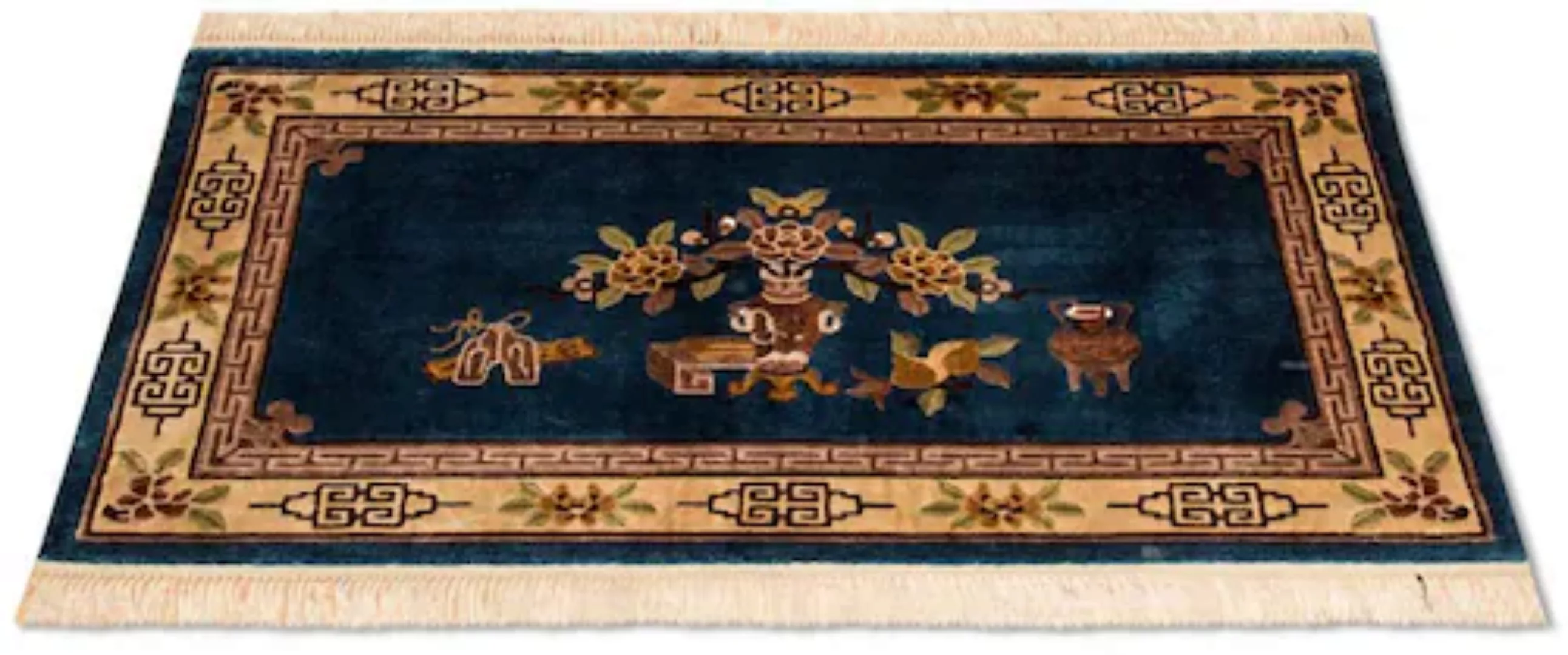 morgenland Teppich »China Seide Teppich handgeknüpft blau«, rechteckig günstig online kaufen