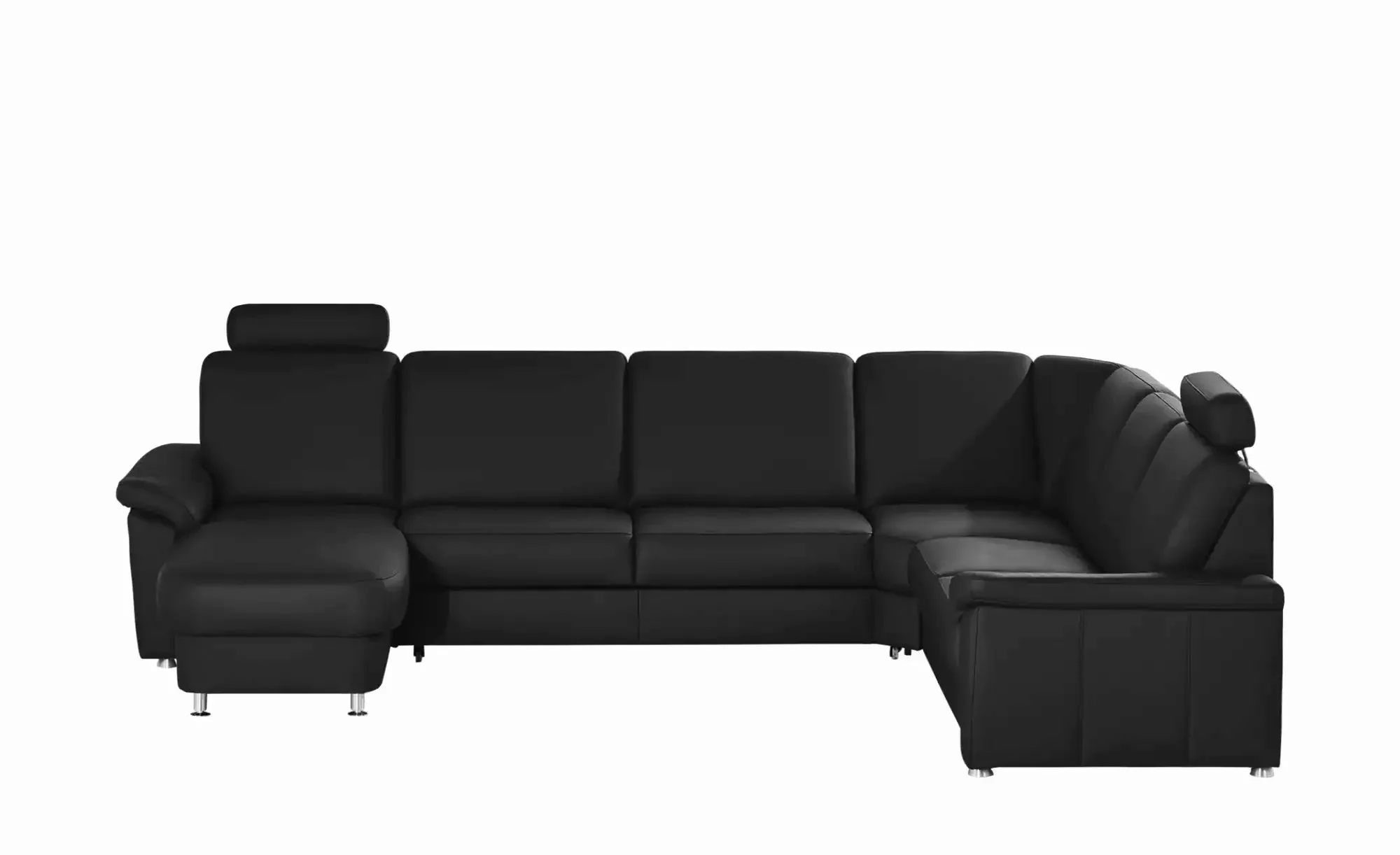 meinSofa Wohnlandschaft Leder Carolin ¦ schwarz ¦ Maße (cm): B: 330 H: 91 T günstig online kaufen