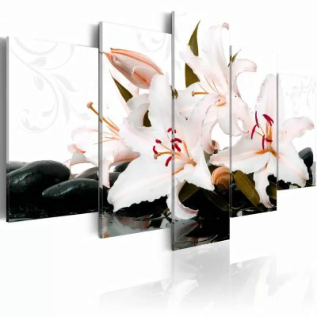 artgeist Wandbild Zen stones and lilies mehrfarbig Gr. 200 x 100 günstig online kaufen
