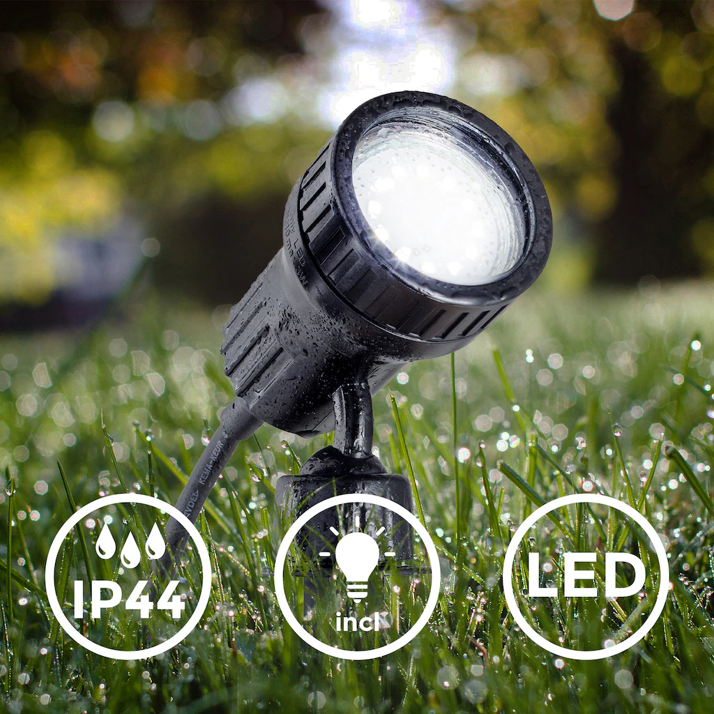 B.K.Licht LED Gartenstrahler, 1 flammig-flammig, LED, Erd-Spieß, Gartenleuc günstig online kaufen