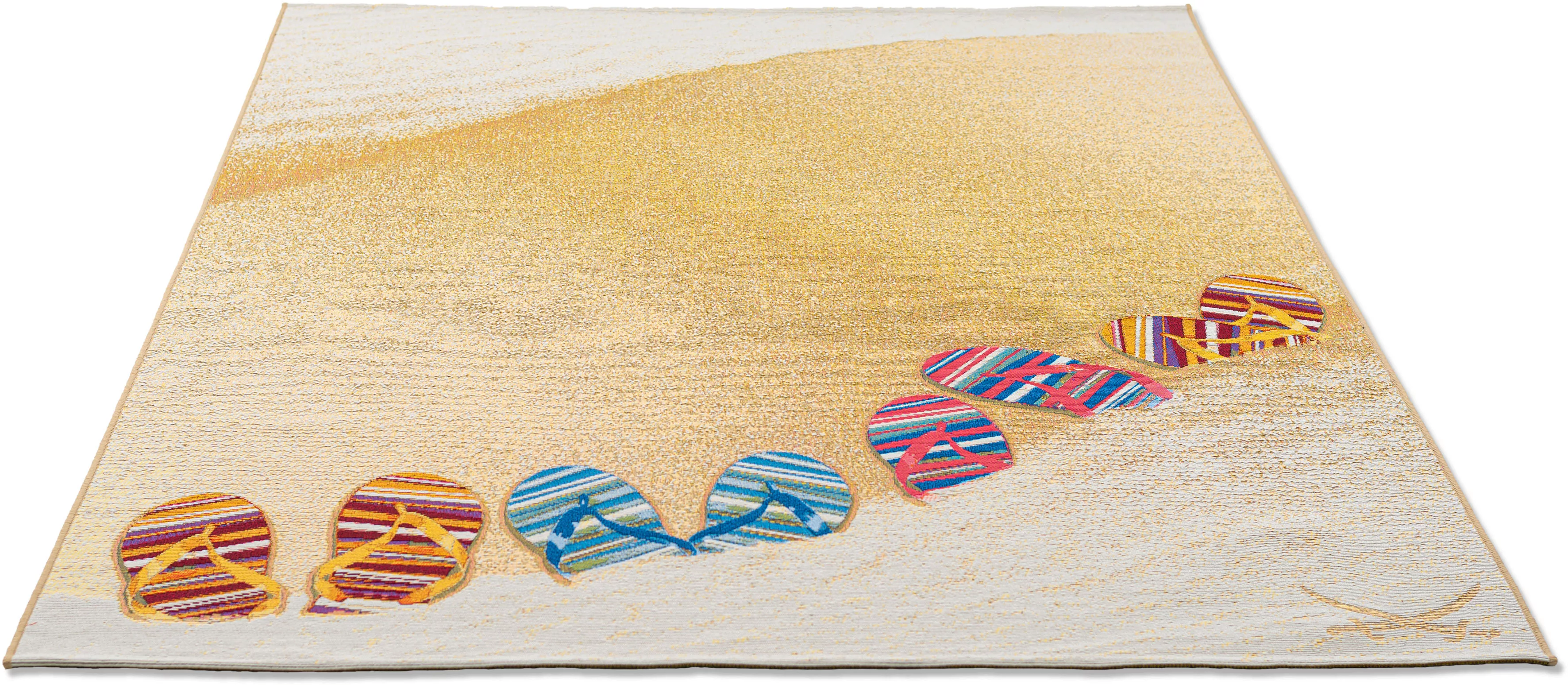 Sansibar Teppich »Rantum Beach SA-017«, rechteckig, Flachgewebe, modernes D günstig online kaufen