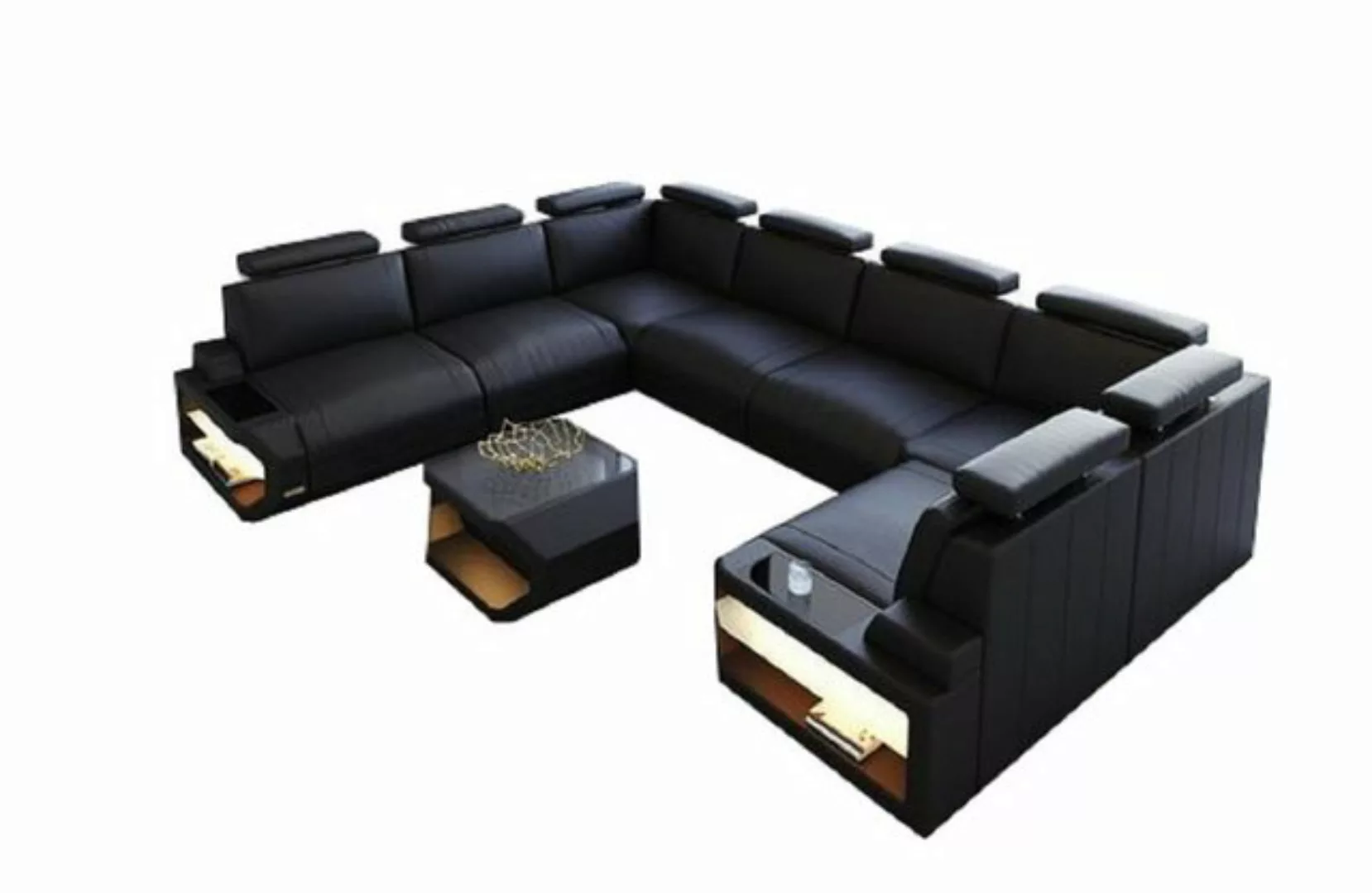 Sofa Dreams Wohnlandschaft Leder Couch Sofa Siena U Form Ledersofa, U-Form günstig online kaufen