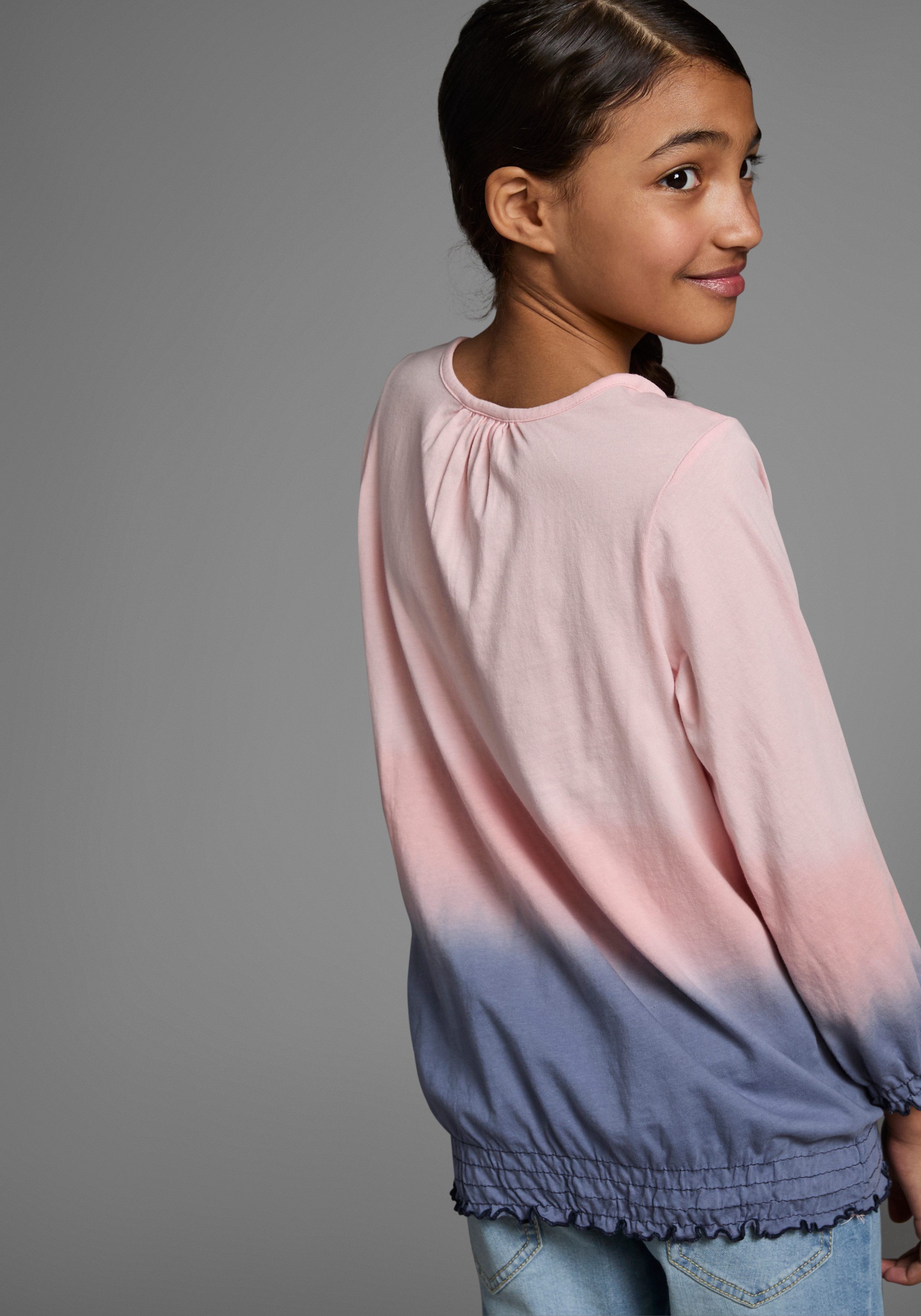 KangaROOS 3/4-Arm-Shirt 3/4-Arm, hüftlange Passform, Batikmuster, günstig online kaufen