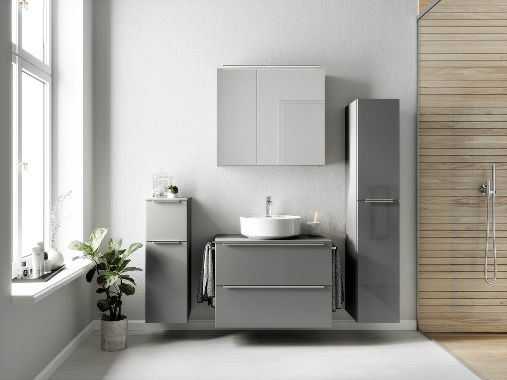 nobilia® Badmöbel-Set »Alvene«, (1 St., vormontiert, mit Soft-Close), Hochg günstig online kaufen
