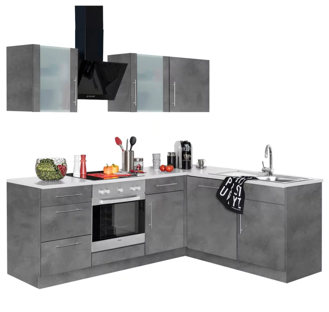 wiho Küchen Winkelküche "Cali", mit E-Geräten, Stellbreite 220 x 170 cm günstig online kaufen