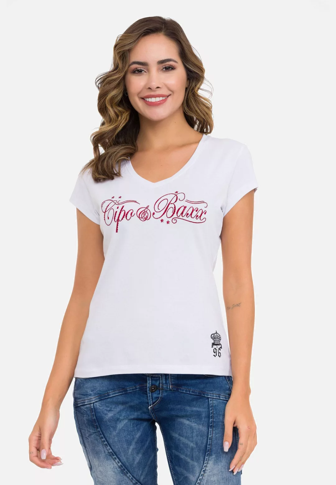Cipo & Baxx T-Shirt, mit modischem Frontprint günstig online kaufen