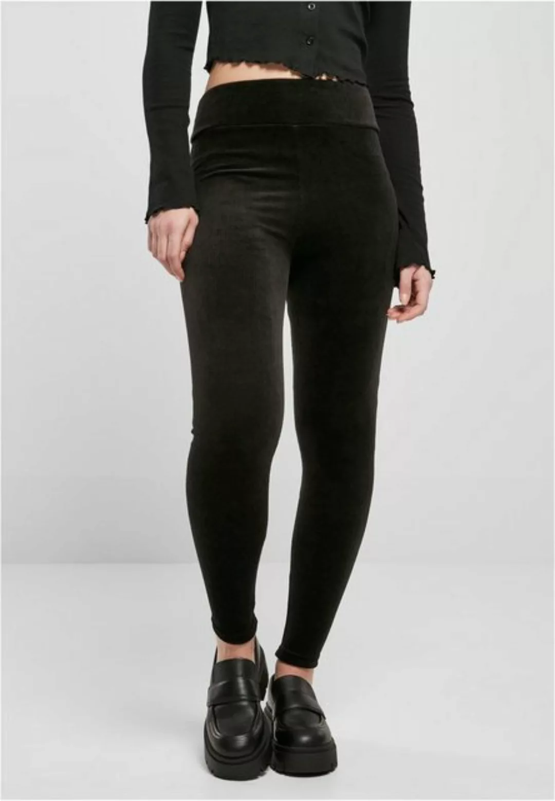 URBAN CLASSICS Leggings Damen Ladies High Waist Rib Velvet Leggings (1-tlg) günstig online kaufen