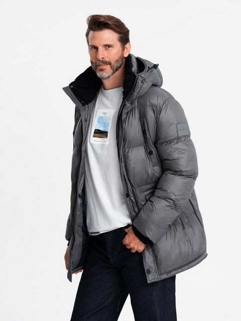 OMBRE Winterjacke Lange Herren-Pufferjacke günstig online kaufen