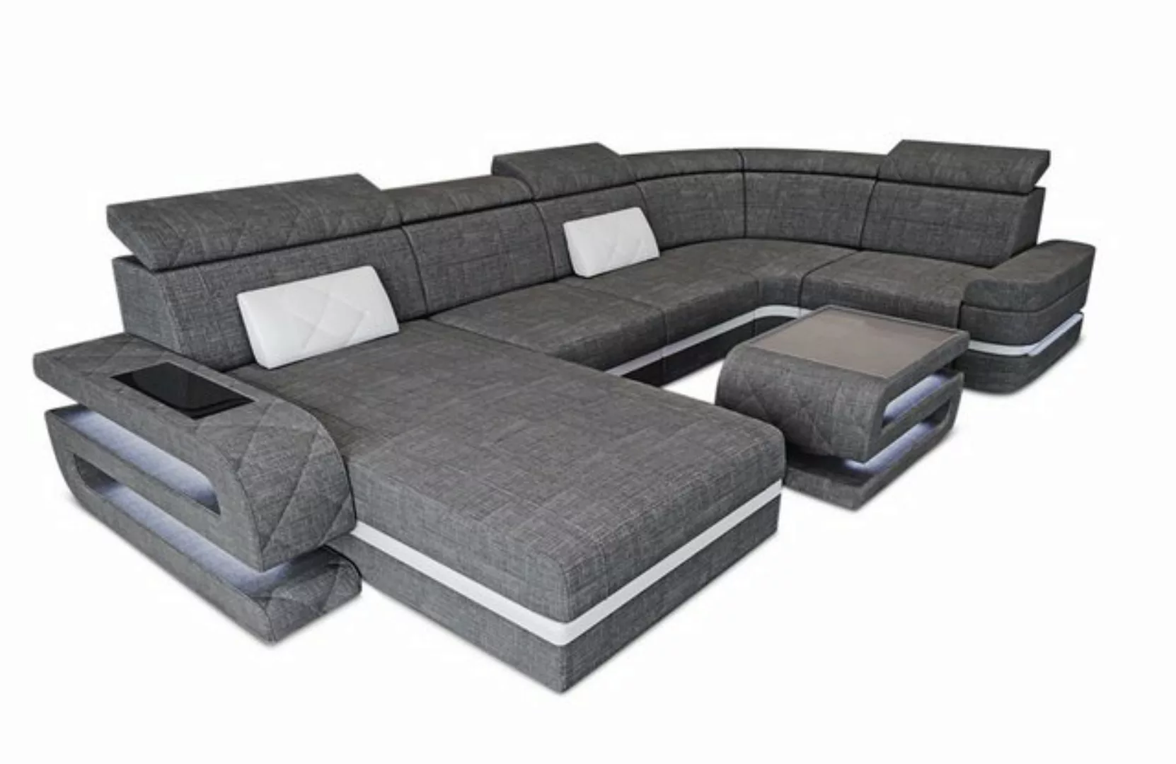 Sofa Dreams Wohnlandschaft Polster Sofa Stoff Couch Bologna U Form Stoffsof günstig online kaufen