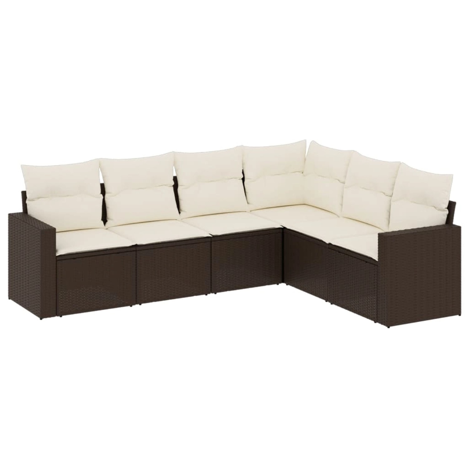 vidaXL 6-Tlg Garten-Sofagarnitur mit Kissen Braun Poly Rattan 3219003 günstig online kaufen