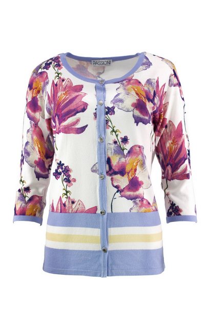 Passioni Cardigan Cardigan mit wasserfarbenem Blumen- und Streifenprint unt günstig online kaufen