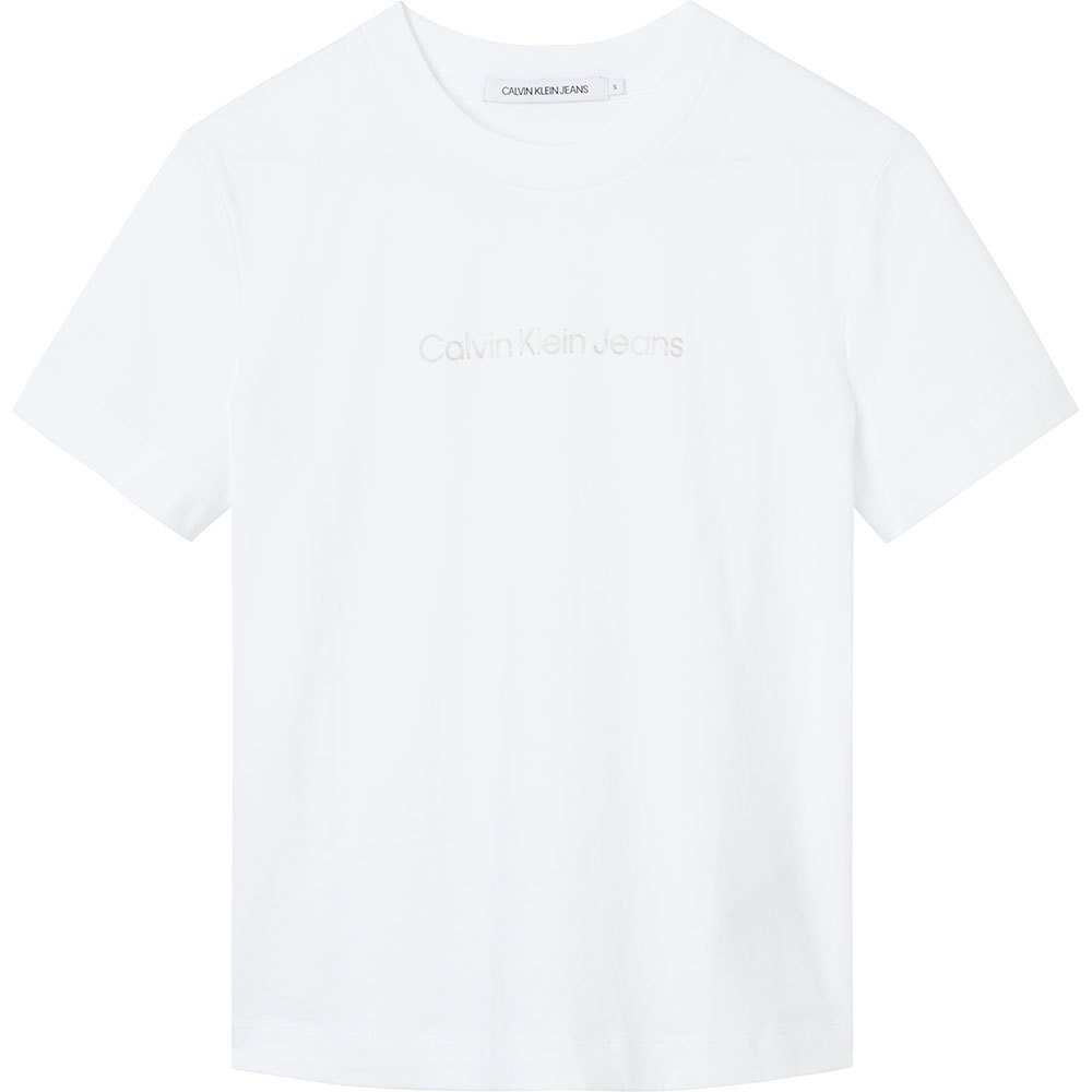 Calvin Klein Jeans Shrunken Institutional Kurzärmeliges T-shirt L Bright Wh günstig online kaufen