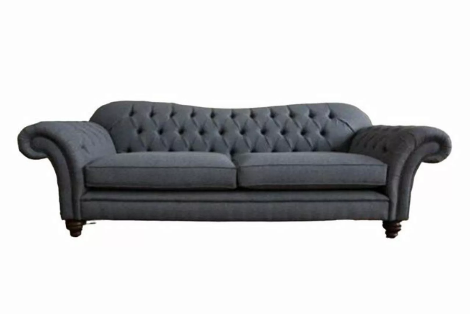 JVmoebel Chesterfield-Sofa Grau Sofa 4 Sitzer Couch Design Chesterfield Pol günstig online kaufen