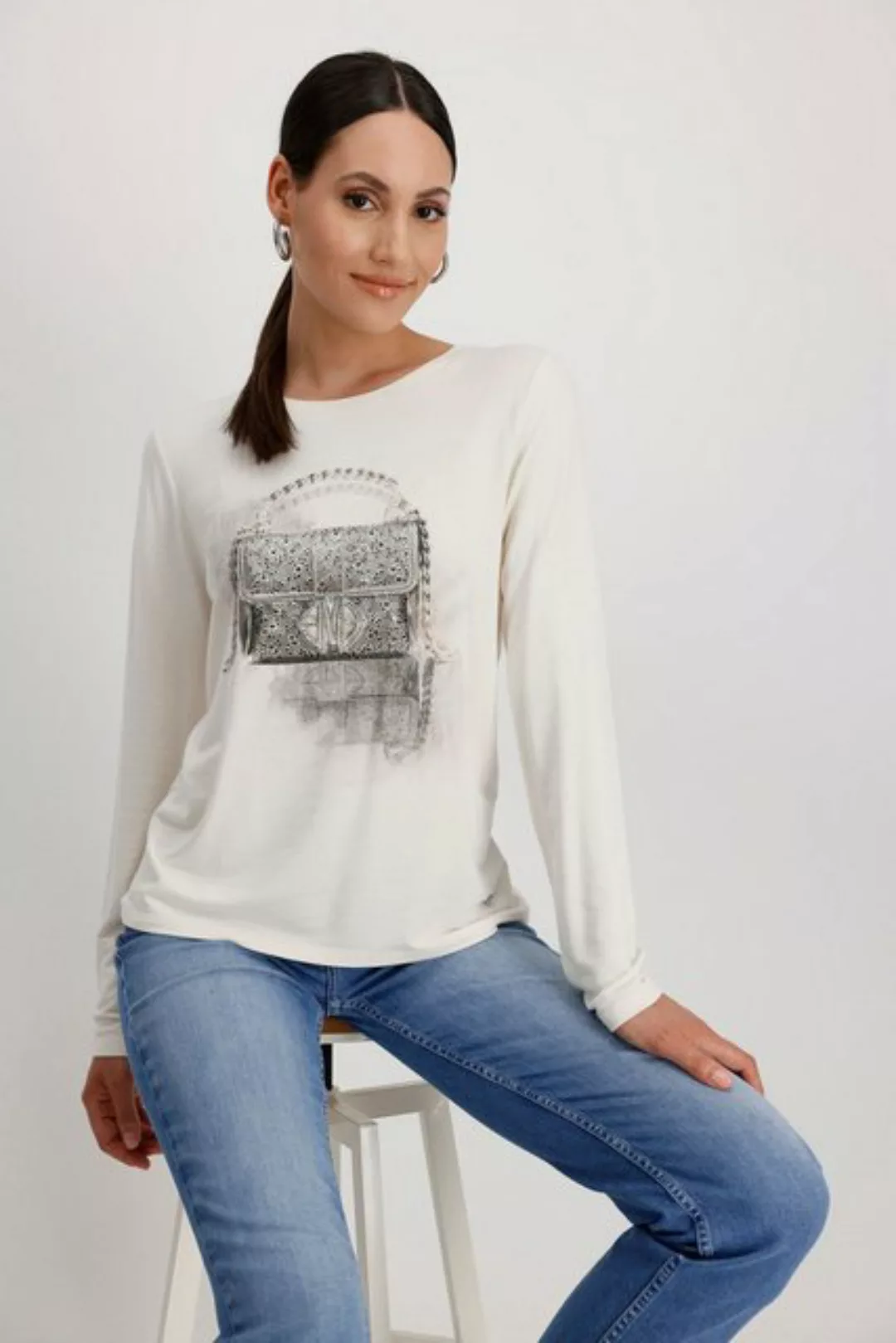 Monari Langarmshirt Pullover almond günstig online kaufen