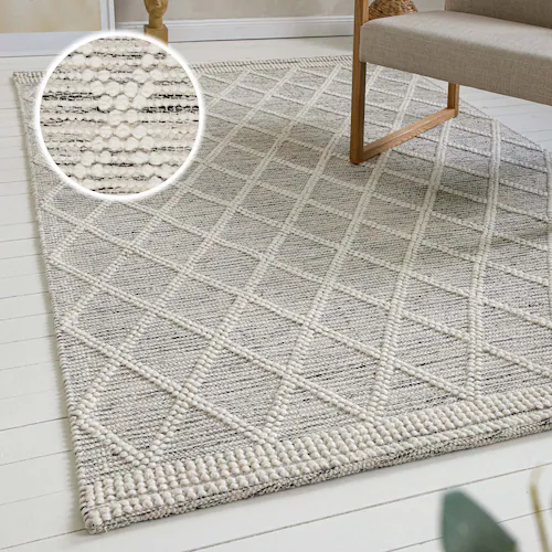 my home Teppich »Jeppe«, rechteckig, 8 mm Höhe, 70% Wolle, handgewebt, Raut günstig online kaufen