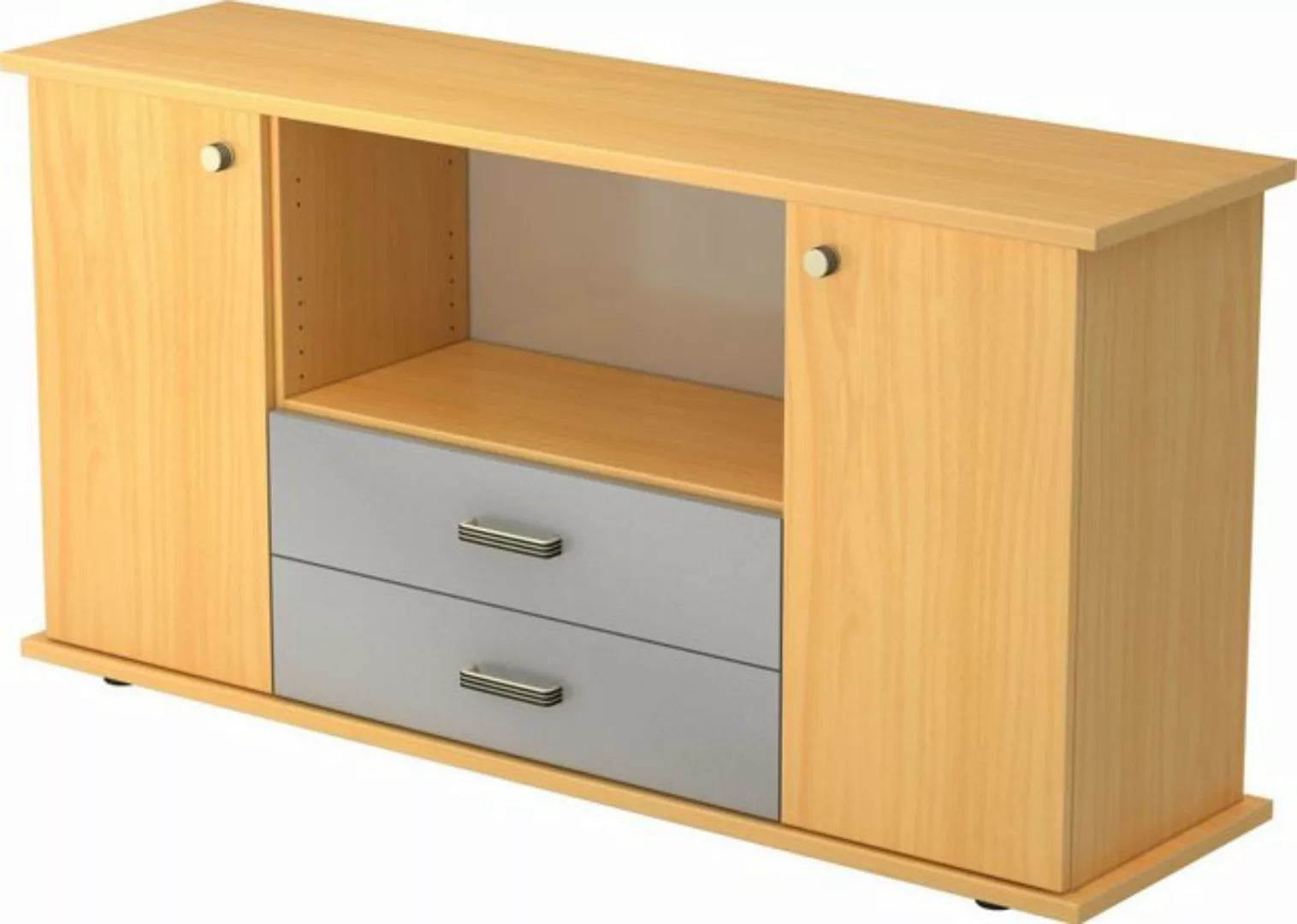 Aktenschrank Sideboard SB 2OH 2 Schübe BxTxH 166,1x44,8x84cm Griff SG Buche günstig online kaufen