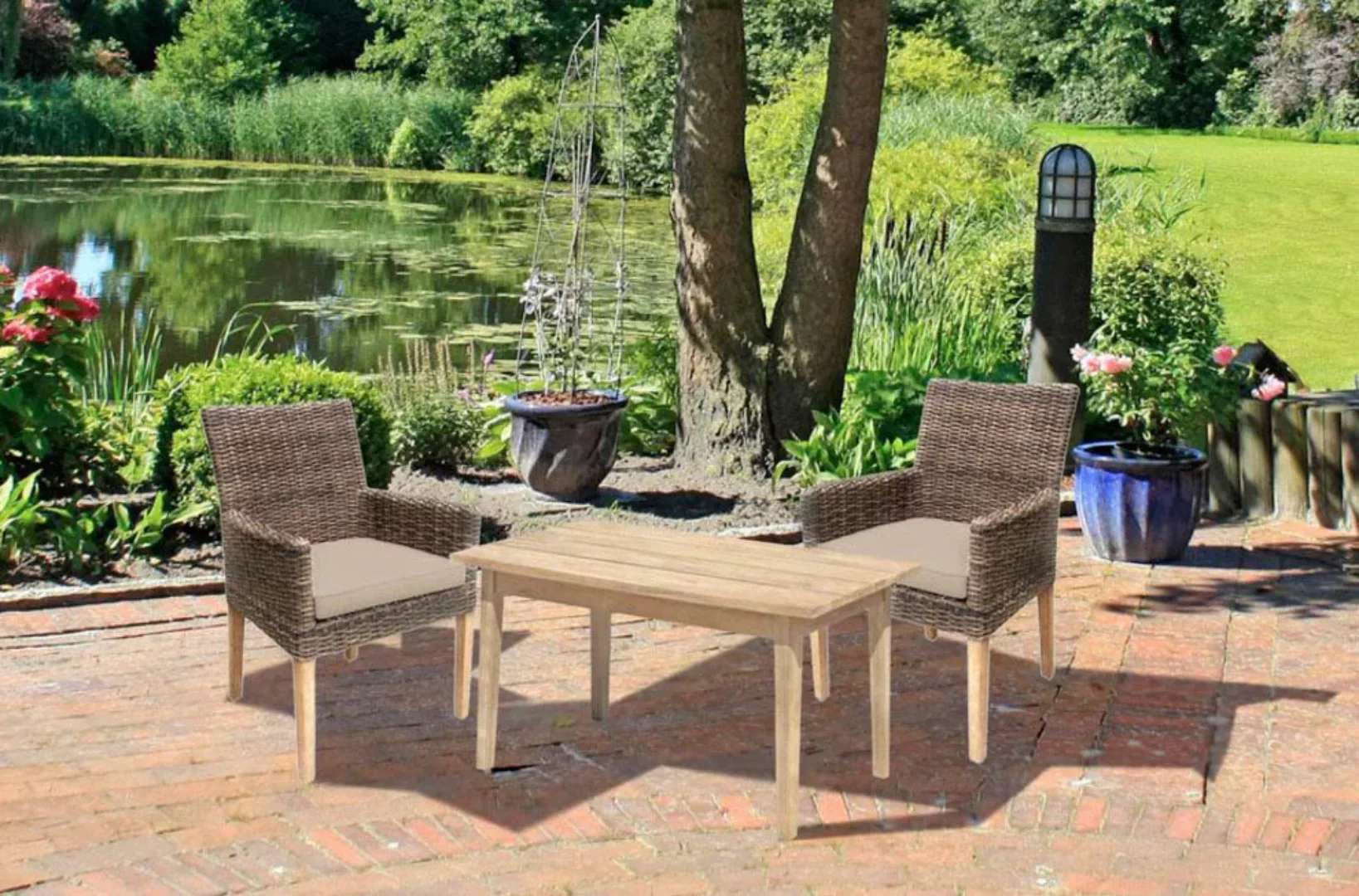 Garden Pleasure Sitzgruppe Norvell/Pueblo 160 cm x 89 cm x 200 cm Braun FSC günstig online kaufen