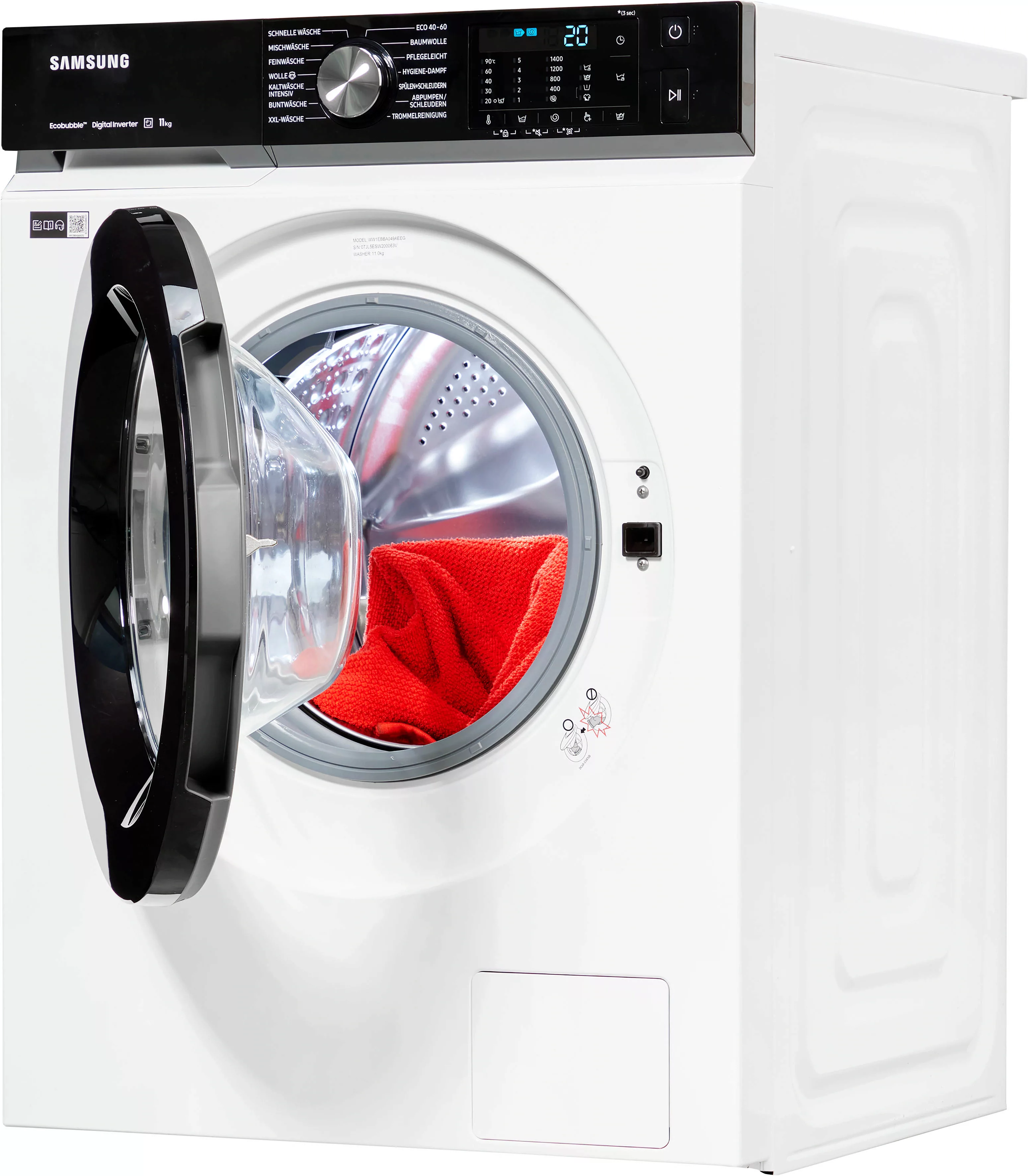 Samsung Waschmaschine »WW1EBBA049AE«, WW1EBBA049AE, 11 kg, 1400 U/min günstig online kaufen