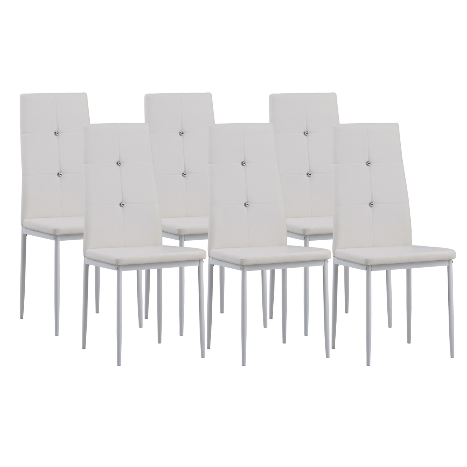 Albatros Esszimmerstühle DIAMOND 6er Set Weiss günstig online kaufen