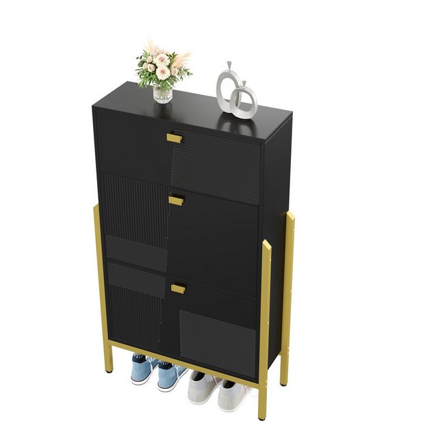 OKWISH Schuhschrank mit Goldenen Griffen (Schuhregal, Sideboard, Schuhkippe günstig online kaufen