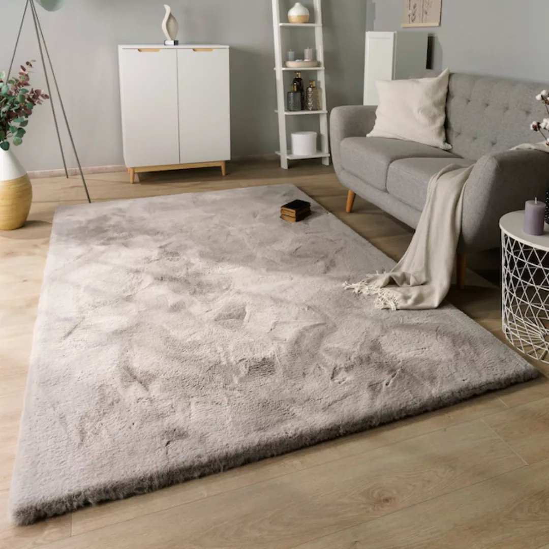 Paco Home Hochflor-Teppich »Rabbit Deluxe 860«, rechteckig, 39 mm Höhe, Kun günstig online kaufen