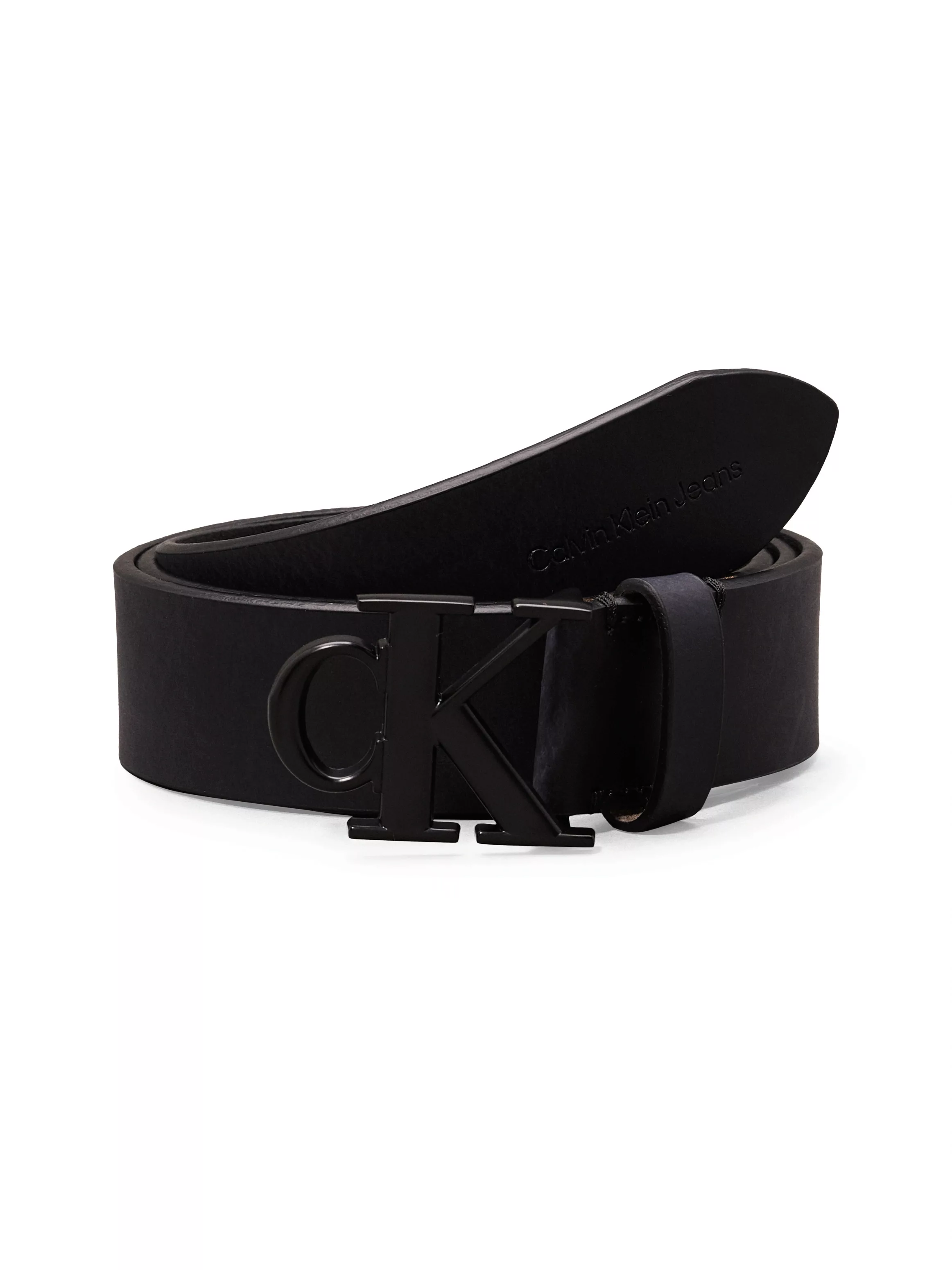 Calvin Klein Jeans Ledergürtel "ROUND MONO PLAQUE LTHR BELT 35MM", mit CK-L günstig online kaufen