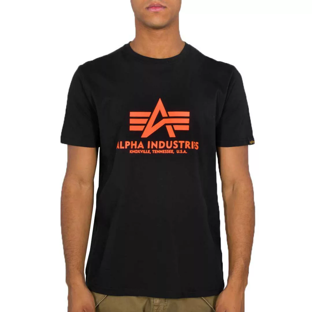 Alpha Industries Basic Neon Print Kurzärmeliges T-shirt 3XL Black / Neon Or günstig online kaufen