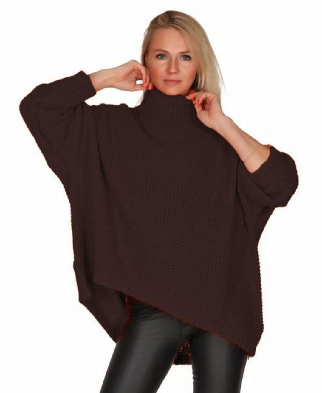 Charis Moda Longpullover Strickpullover Turtelneck Vorne kurz Hinten lang C günstig online kaufen