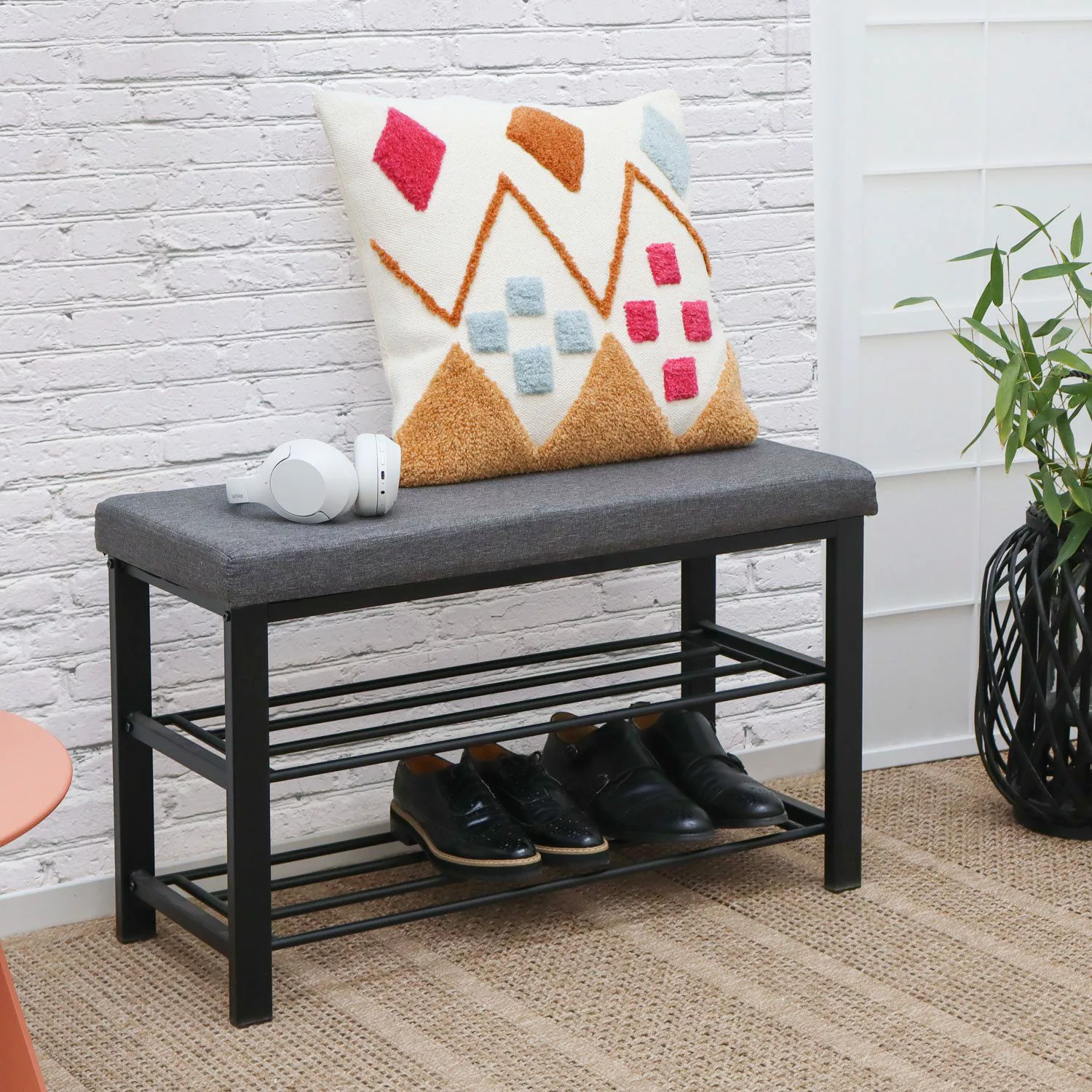 DuneDesign Schuhregal Schuhbank mit Polster 81x32x50 günstig online kaufen