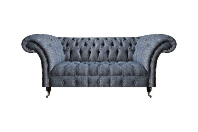 JVmoebel 2-Sitzer Graues Textilsofa Chesterfield Wohnzimmer Zweisitzer Einr günstig online kaufen