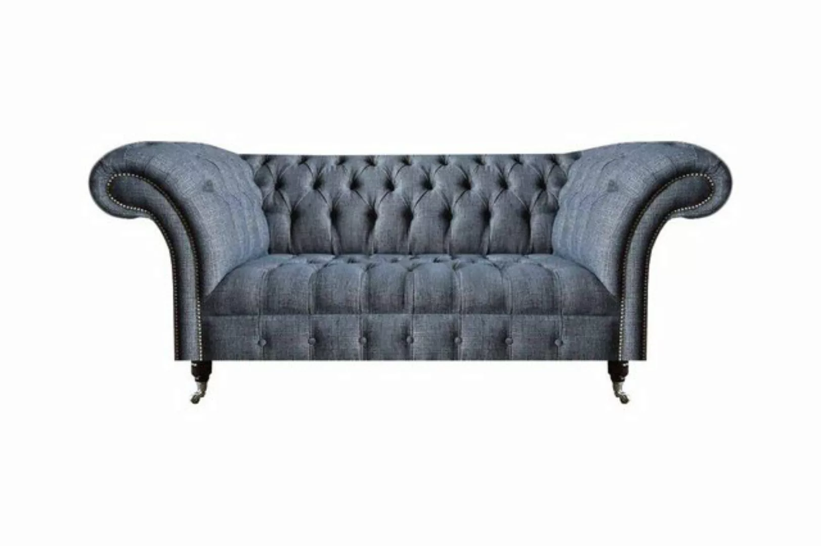 JVmoebel 2-Sitzer Graues Textilsofa Chesterfield Wohnzimmer Zweisitzer Einr günstig online kaufen