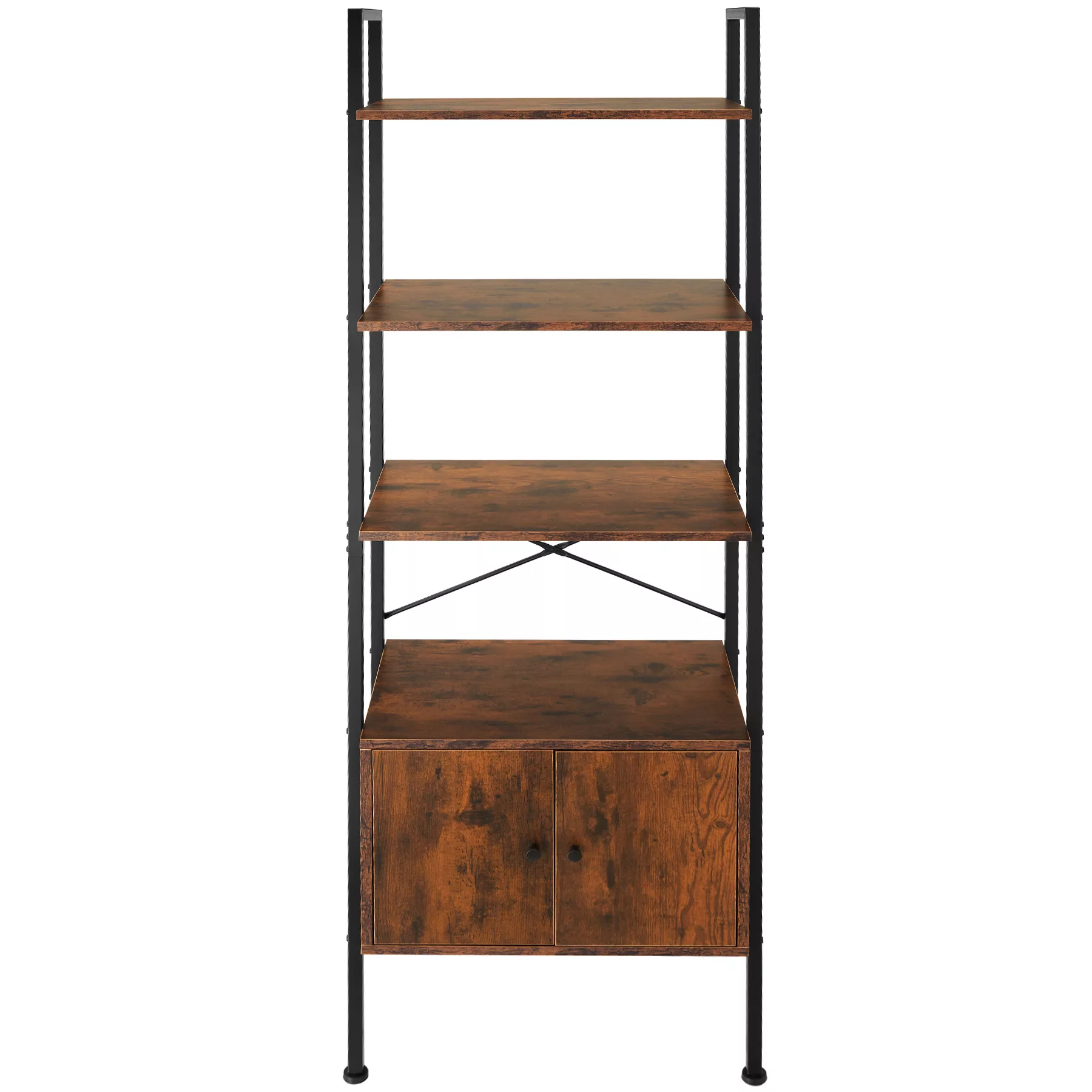 Leiterregal Brentwood 57,5x34x173cm - Industrial Holz dunkel, rustikal günstig online kaufen