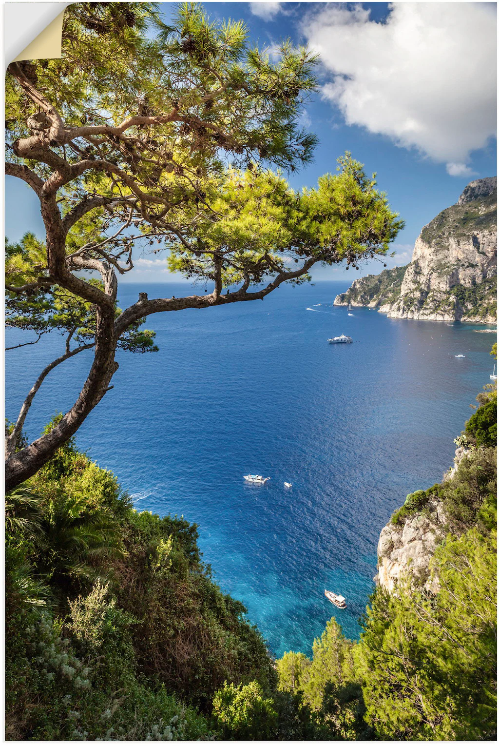 Artland Wandbild »Punta de Masullo, Insel Capri, Italien«, Meer Bilder, (1 günstig online kaufen