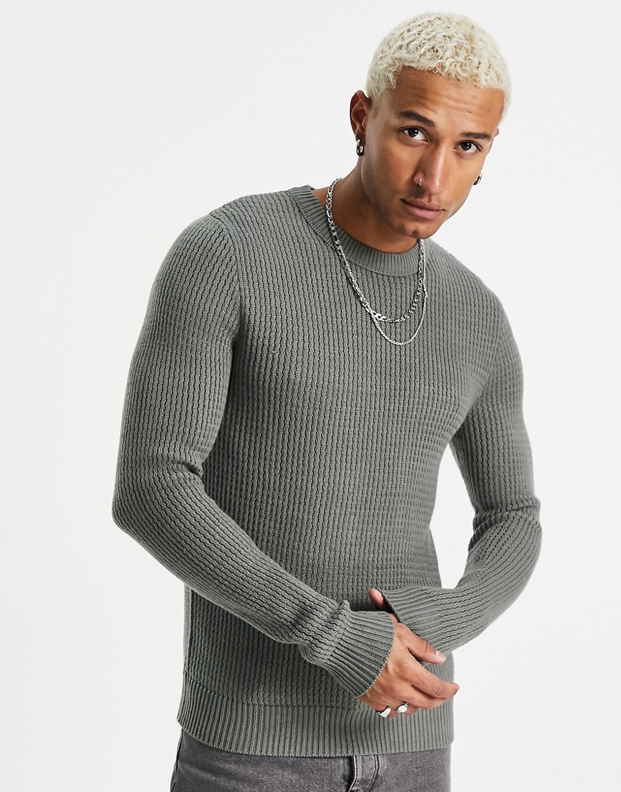 Jack & Jones – Originals – Strickpullover in Grau günstig online kaufen