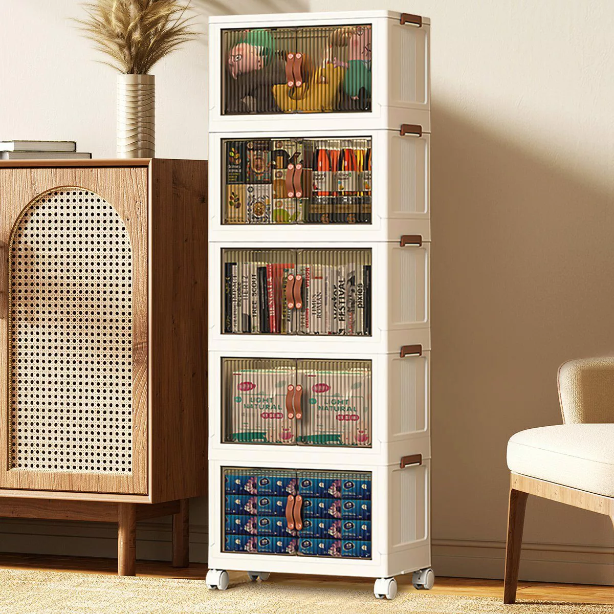 Simloveve Aufbewahrungsbox Stapelbare Aufbewahrungsbox mit Deckel,Schrank günstig online kaufen