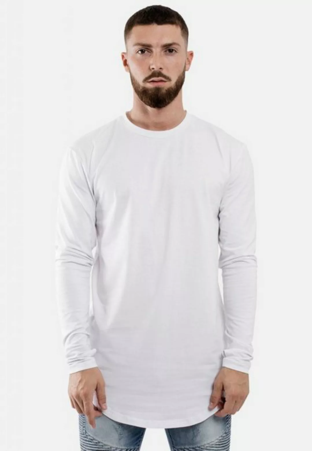Blackskies T-Shirt Round Langarm Longshirt T-Shirt Weiß Small günstig online kaufen