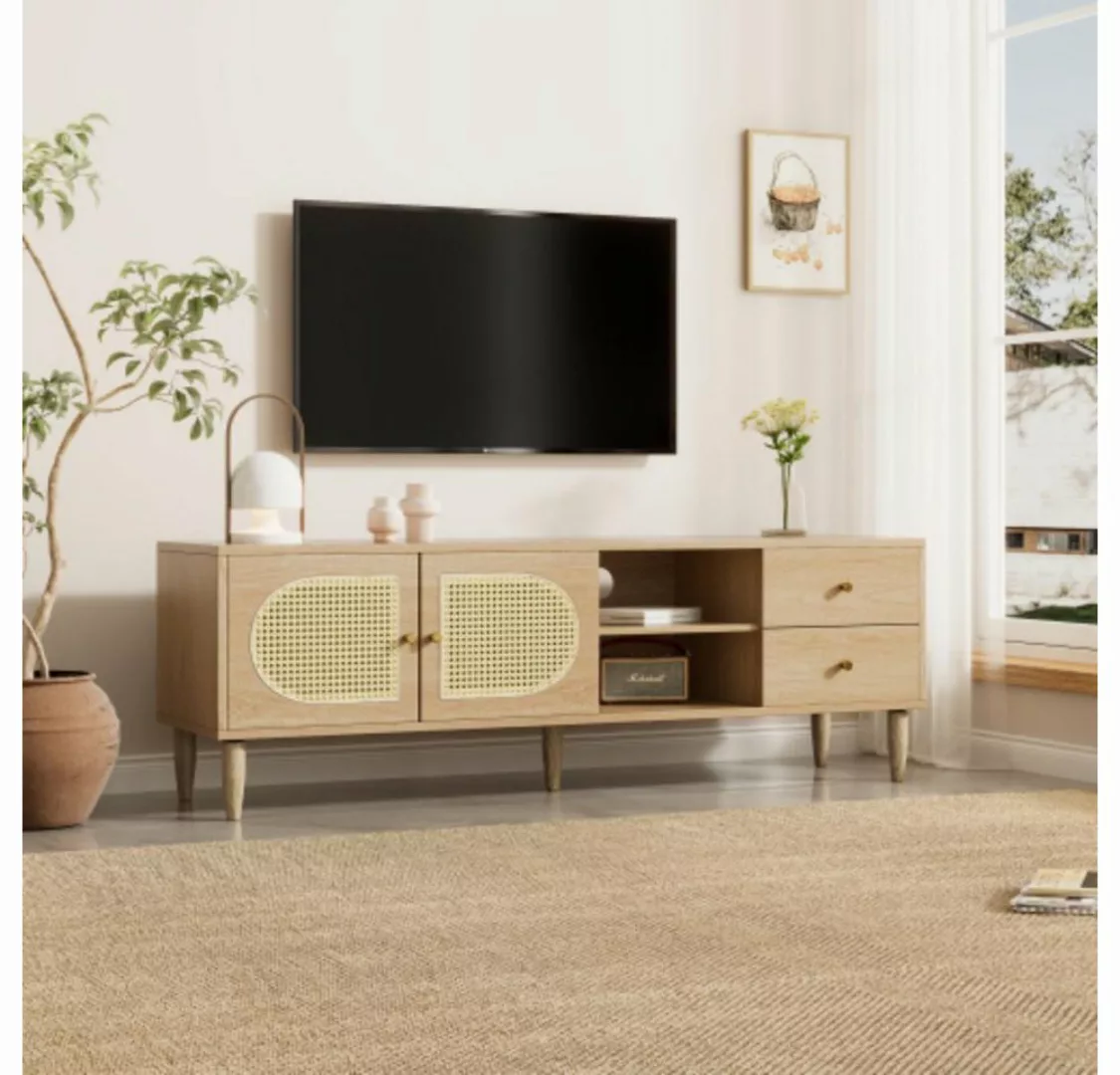 liebtech TV-Schrank Rattan-TV-Schrank 150x40x50 cm - Für bis zu 60 Zoll Fer günstig online kaufen