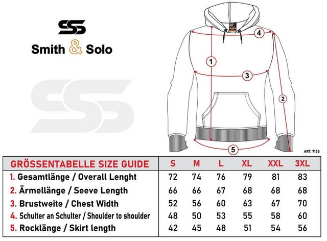 Smith & Solo Kapuzensweatshirt Hoodie Herren Kapuzenpullover (1-tlg) Baumwo günstig online kaufen