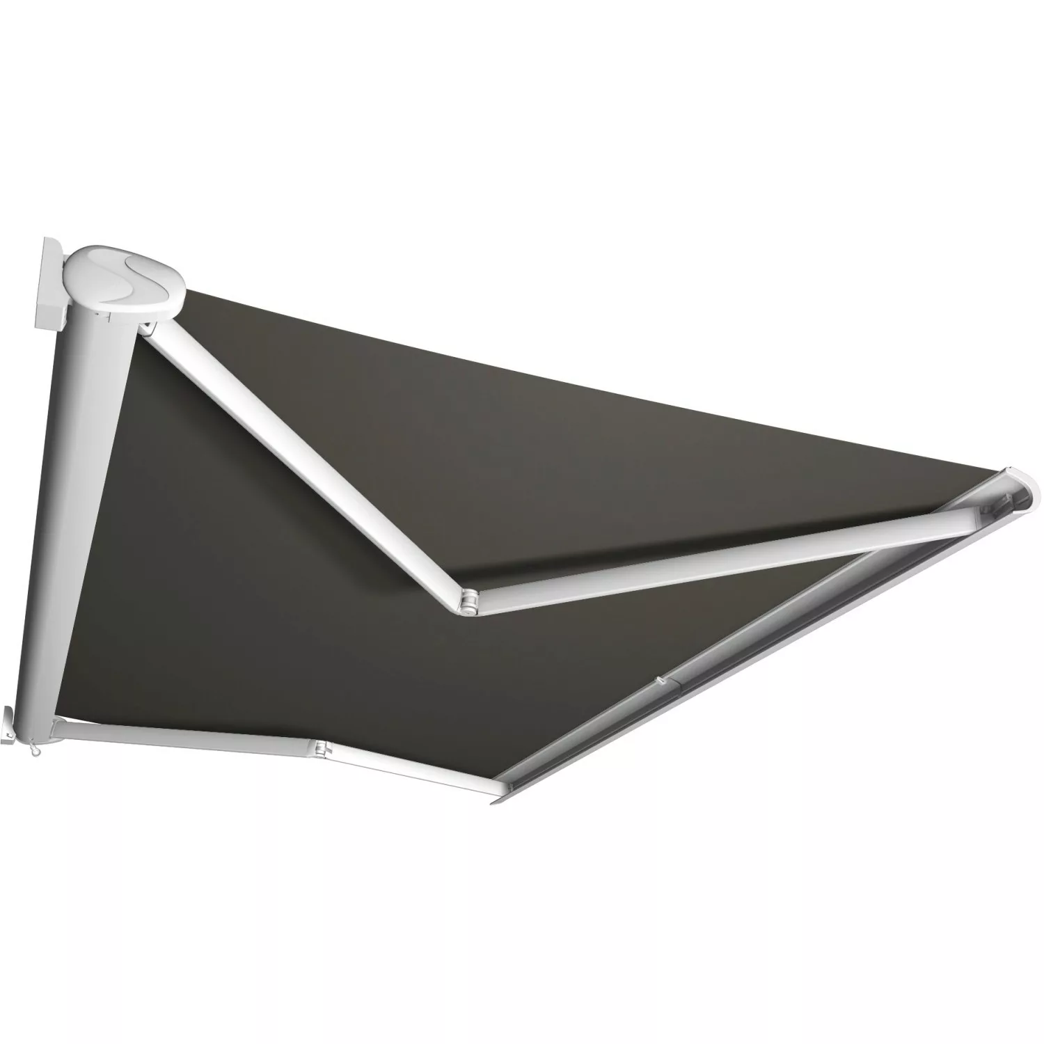 Kassettenmarkise Perform 300 x 250 cm Gestell Weiß Tuch Grau günstig online kaufen