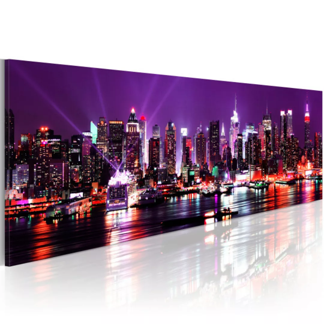 Bild auf Leinwand Purple sky over New York XXL günstig online kaufen