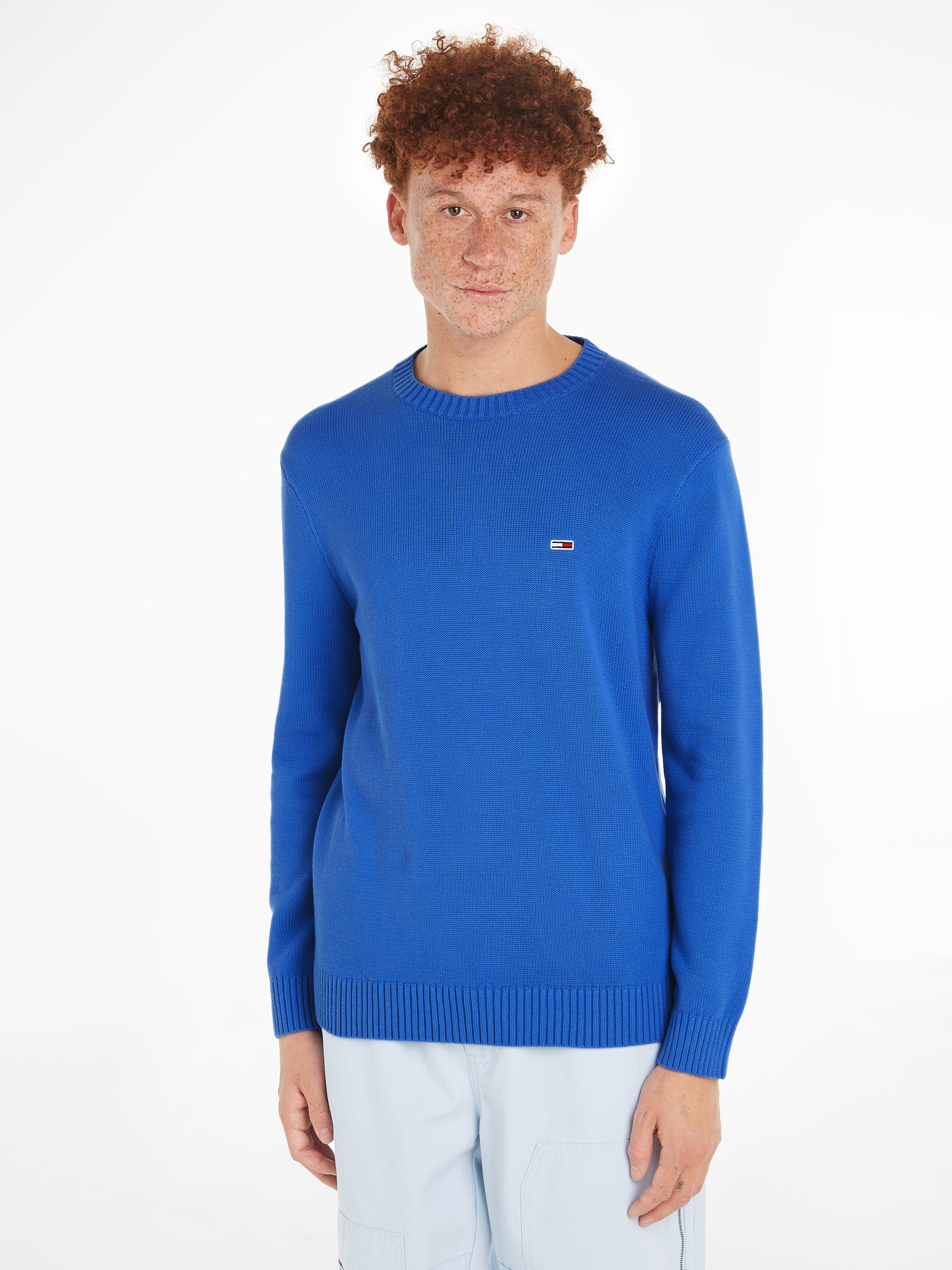 Tommy Jeans Strickpullover "TJM SLIM ESSNTLS C-NECK SWEATER", mit Markenlog günstig online kaufen