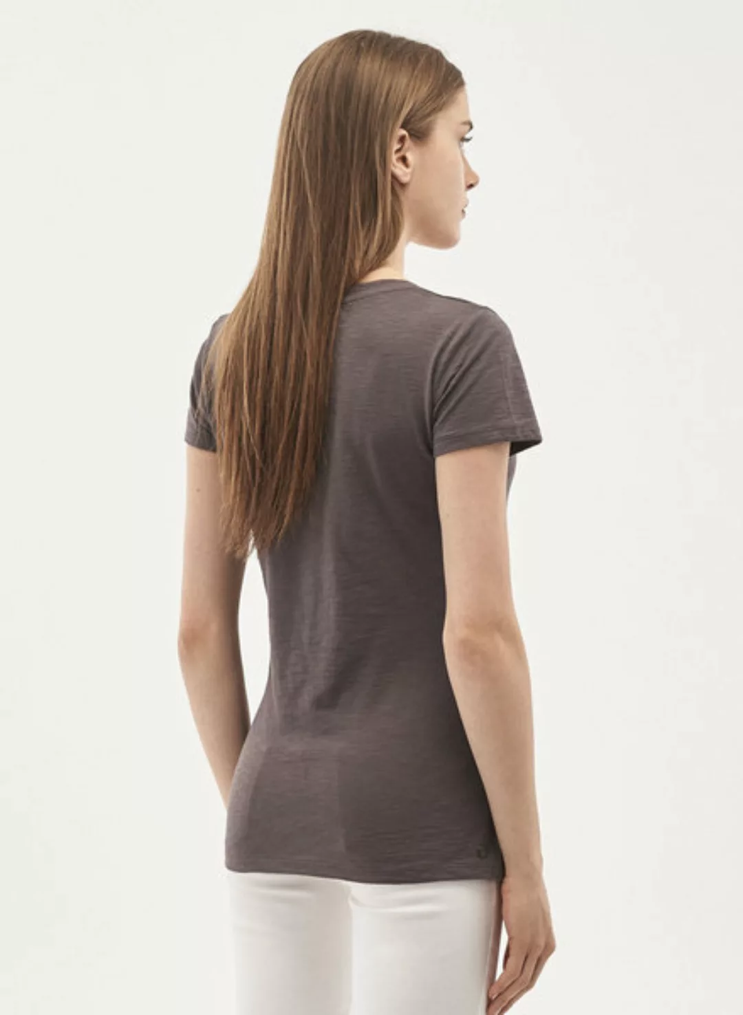 T-shirt Aus Bio-baumwolle Mit V-ausschnitt günstig online kaufen