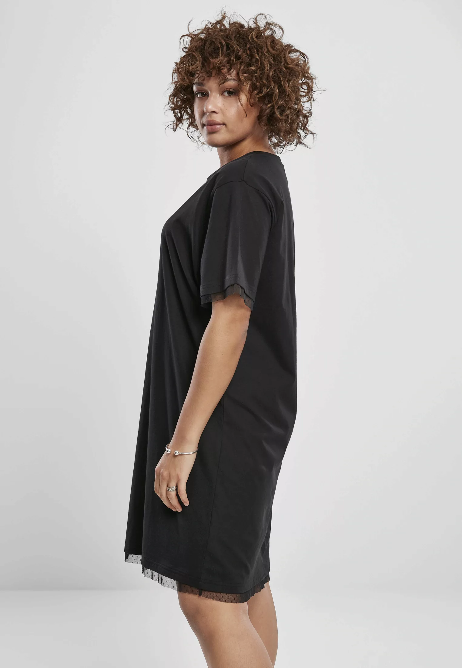 URBAN CLASSICS Shirtkleid "Urban Classics Damen Ladies Boxy Lace Hem Tee Dr günstig online kaufen