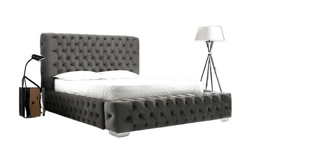 Xlmoebel Bett Designer Bett "Chesterfield" mit Polsterung aus Textil (1-tlg günstig online kaufen